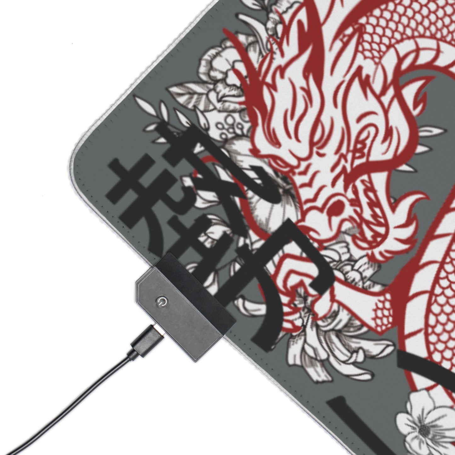 LED Gaming Mouse Pad: Dragons Dark Grey