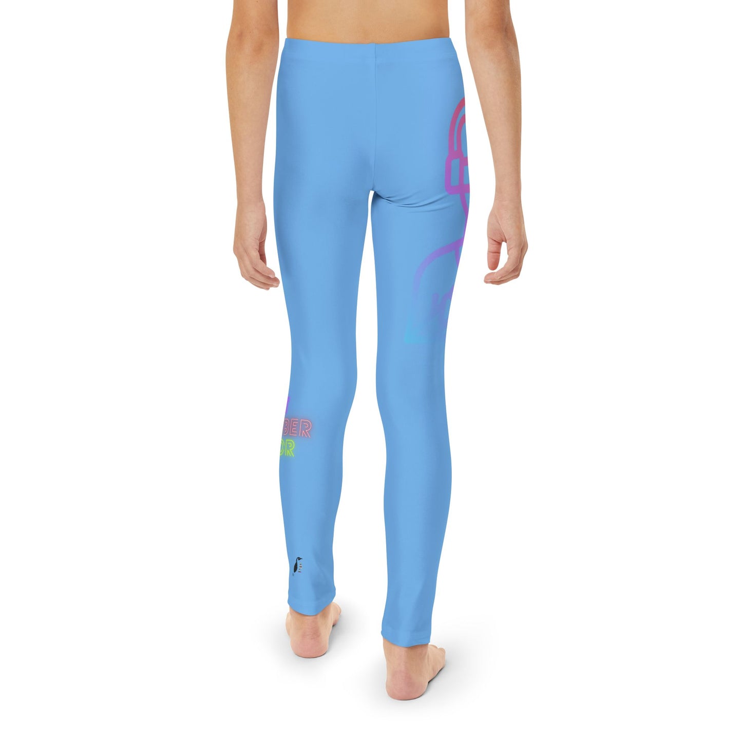 Youth Full-Length Leggings: Gaming Lite Blue