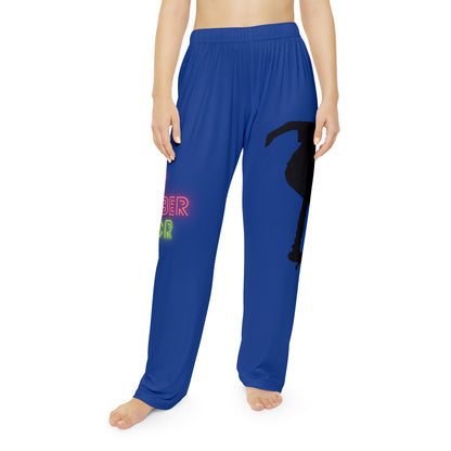 Pambabaeng Pajama Pants: Skateboarding Dark Blue