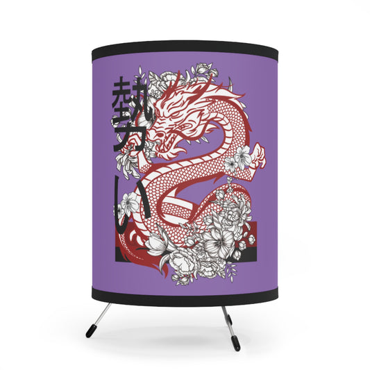 Tripod Lamp with High-Res Printed Shade, US\CA plug: Dragons Lite Purple