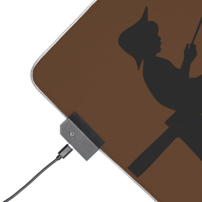 LED Gaming Mouse Pad: Fishing Brown