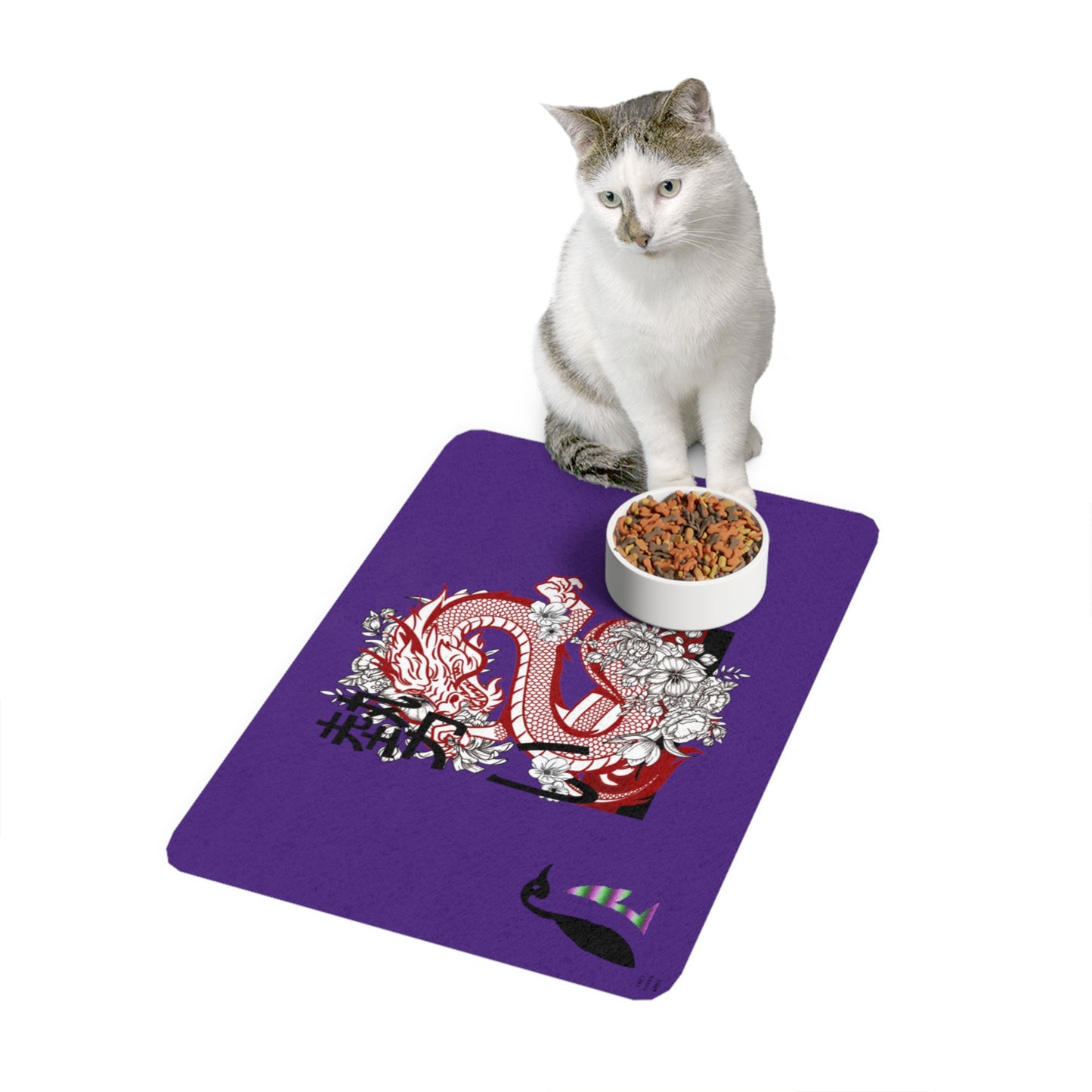 Pet Food Mat: Dragons Purple