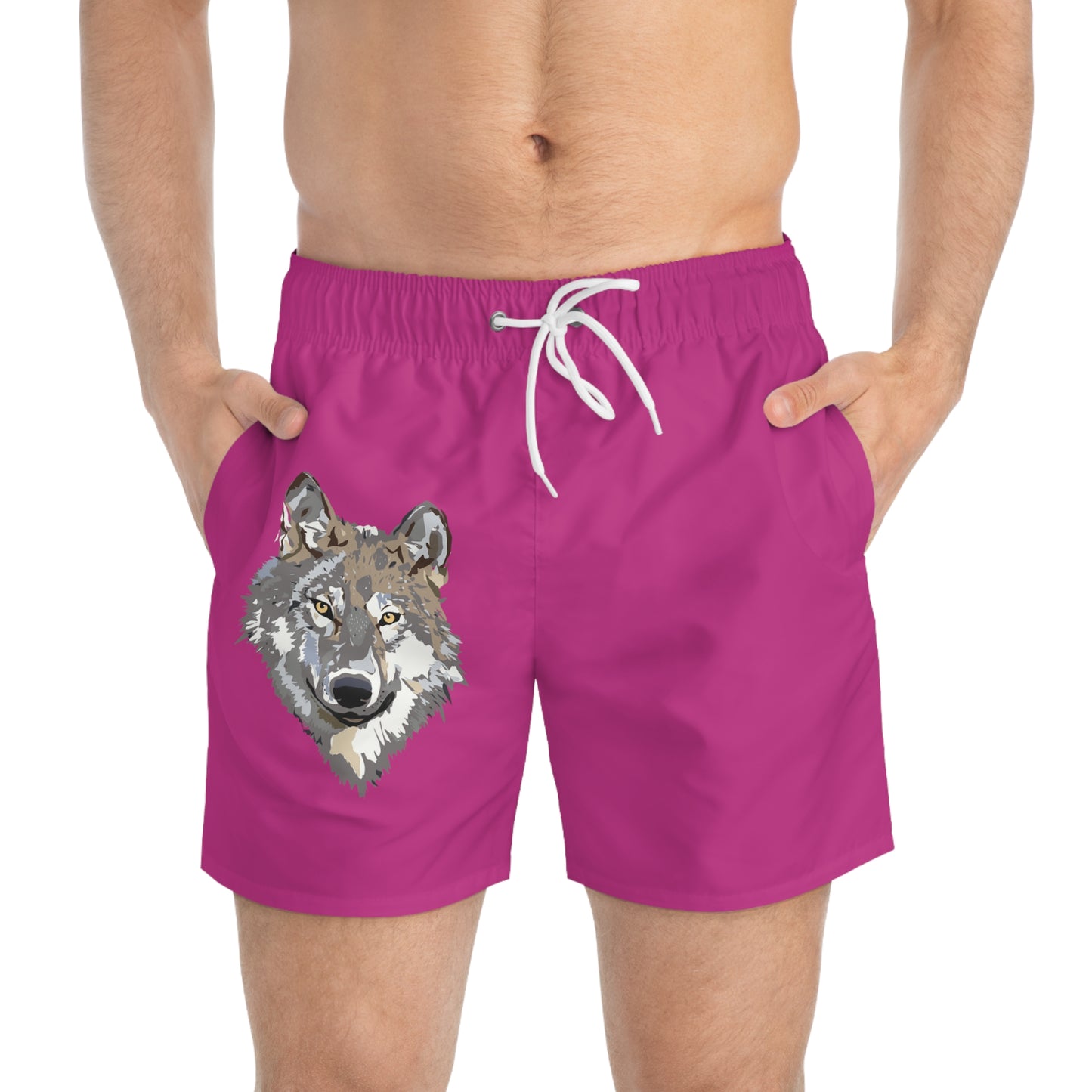 Swim Trunks: Wolves Pink