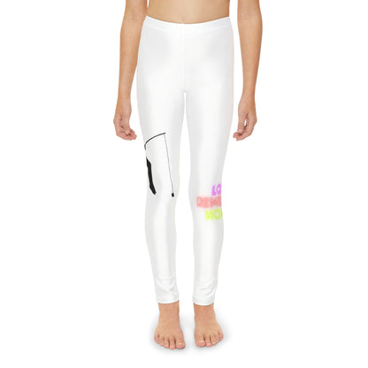 Youth Full-Length Leggings: Fishing White