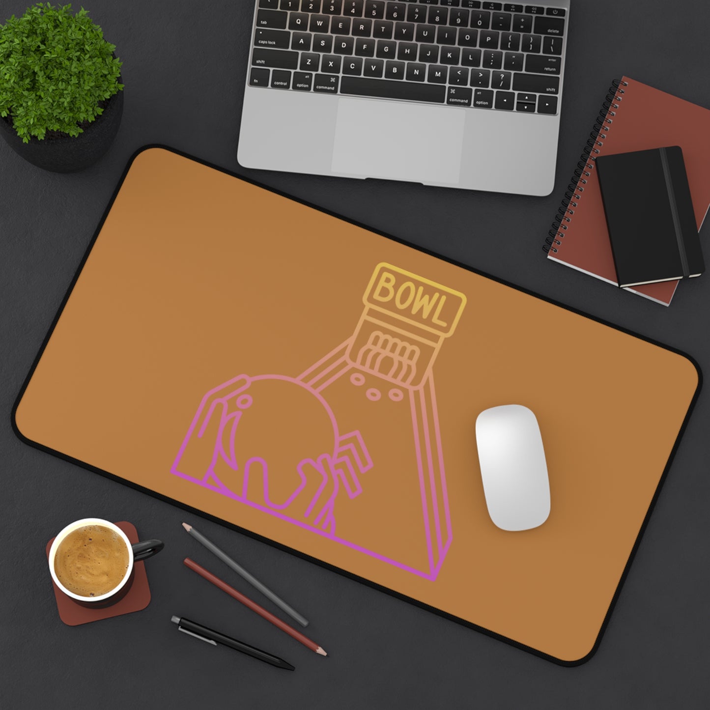 Desk Mat: Bowling Lite Brown