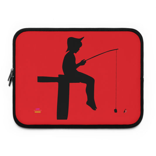 Laptop Sleeve: Fishing Red