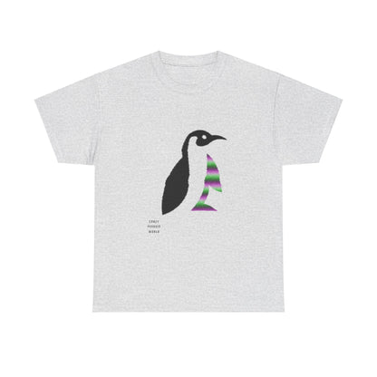 Heavy Cotton Tee: Crazy Penguin World Logo #1