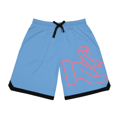 Basketball Rib Shorts: Fight Cancer Lite Blue