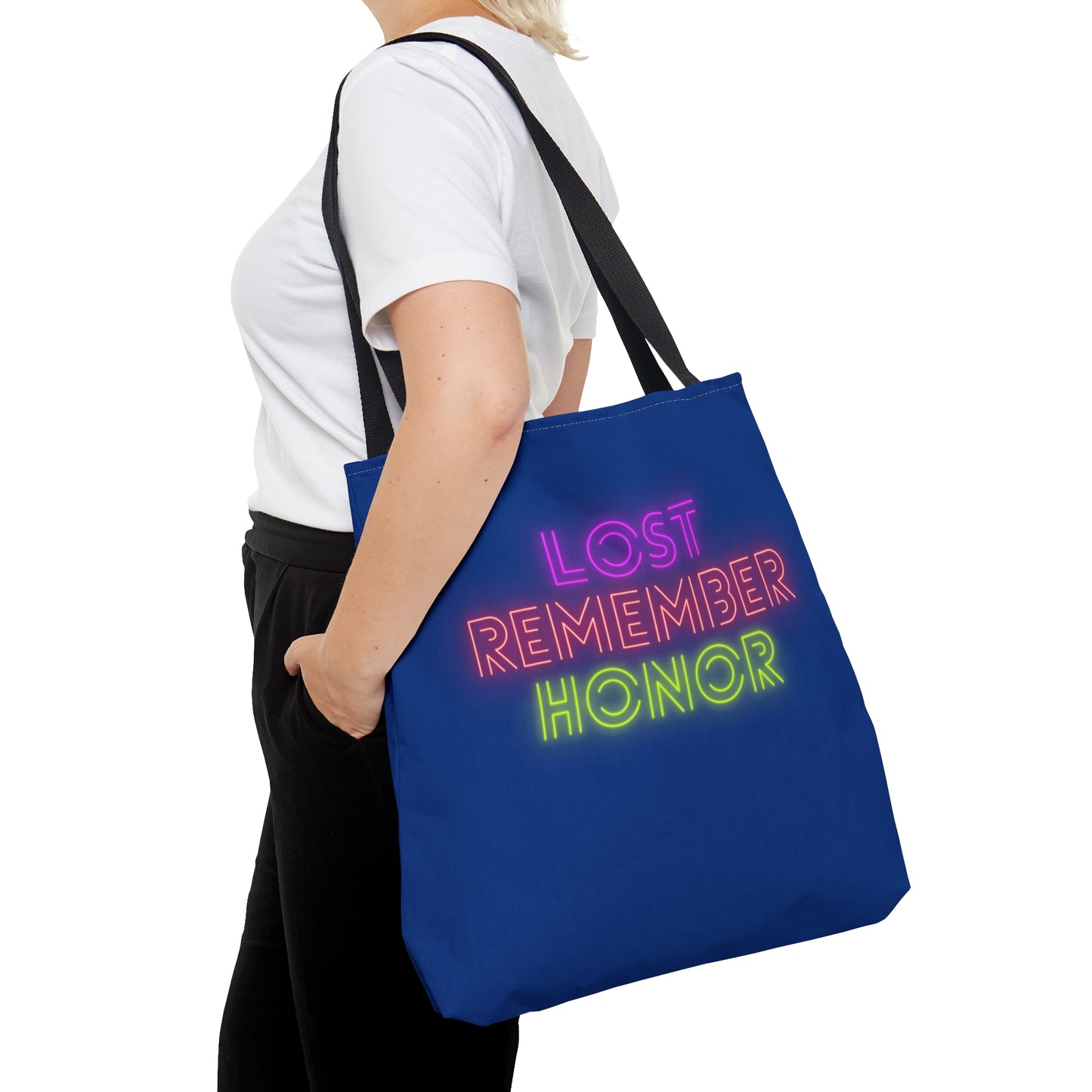 Tote Bag: Lost Remember Honor Dark Blue