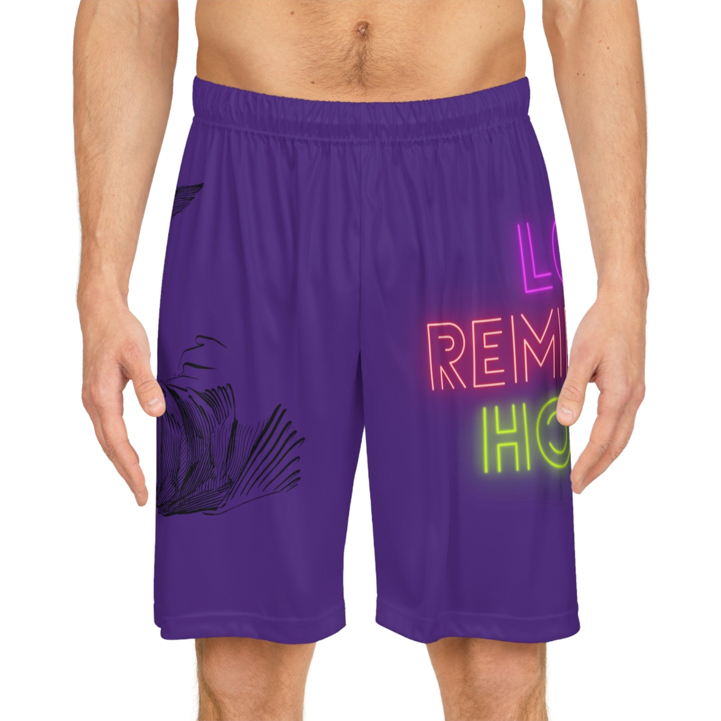 Basketball Shorts: Writing Purple