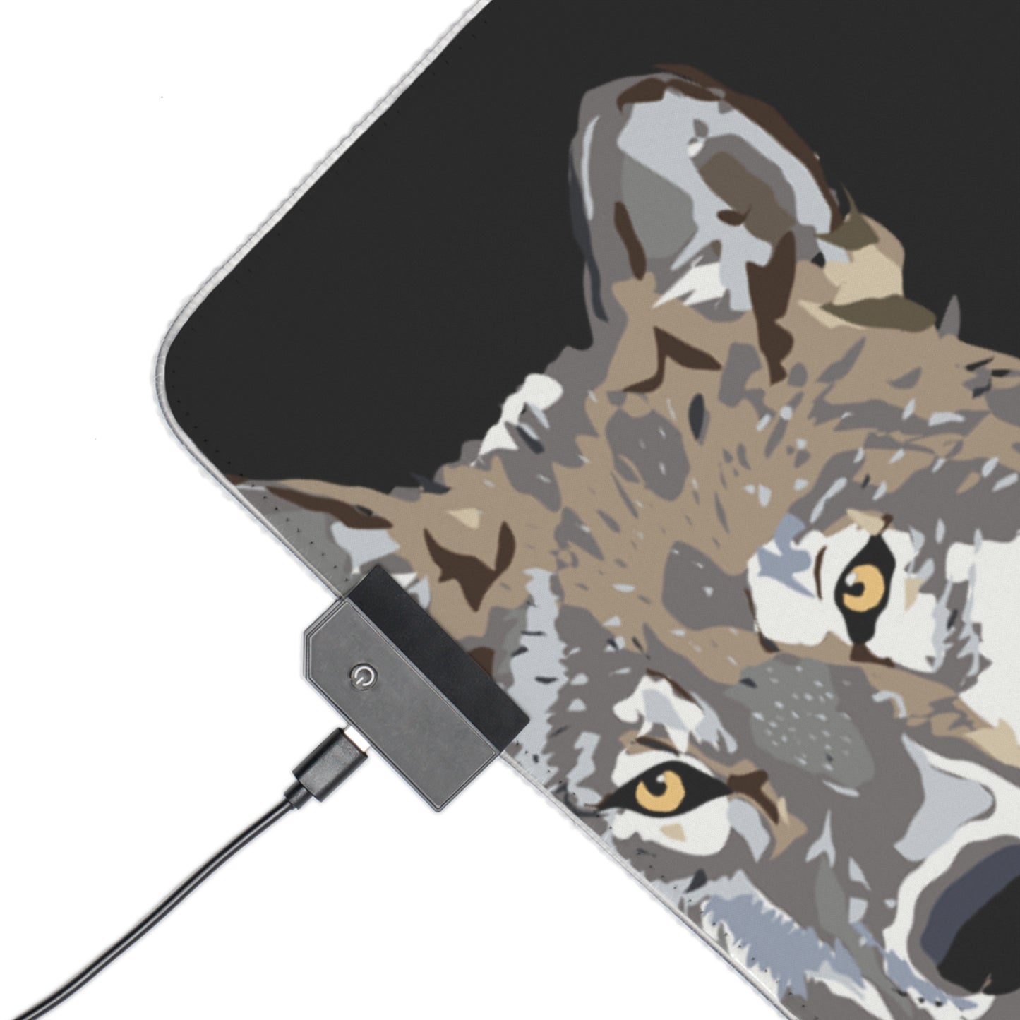 LED Gaming Mouse Pad: Wolves Black