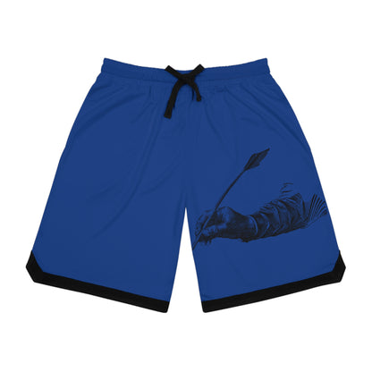 Basketball Rib Shorts: Writing Dark Blue