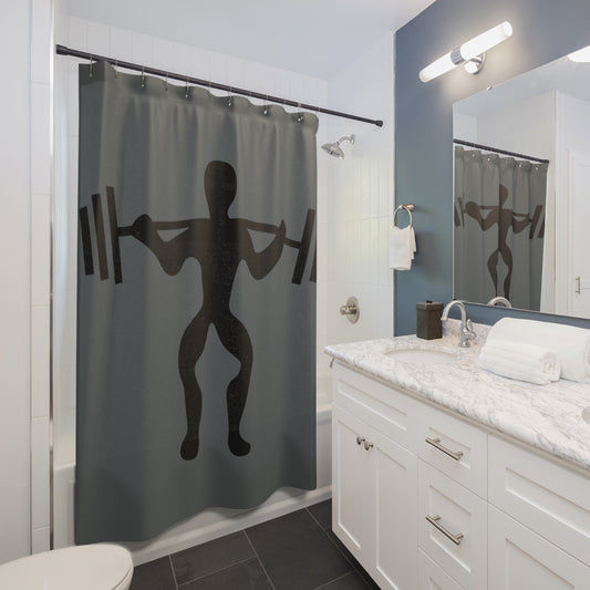 Shower Curtains: #1 Weightlifting Dark Grey