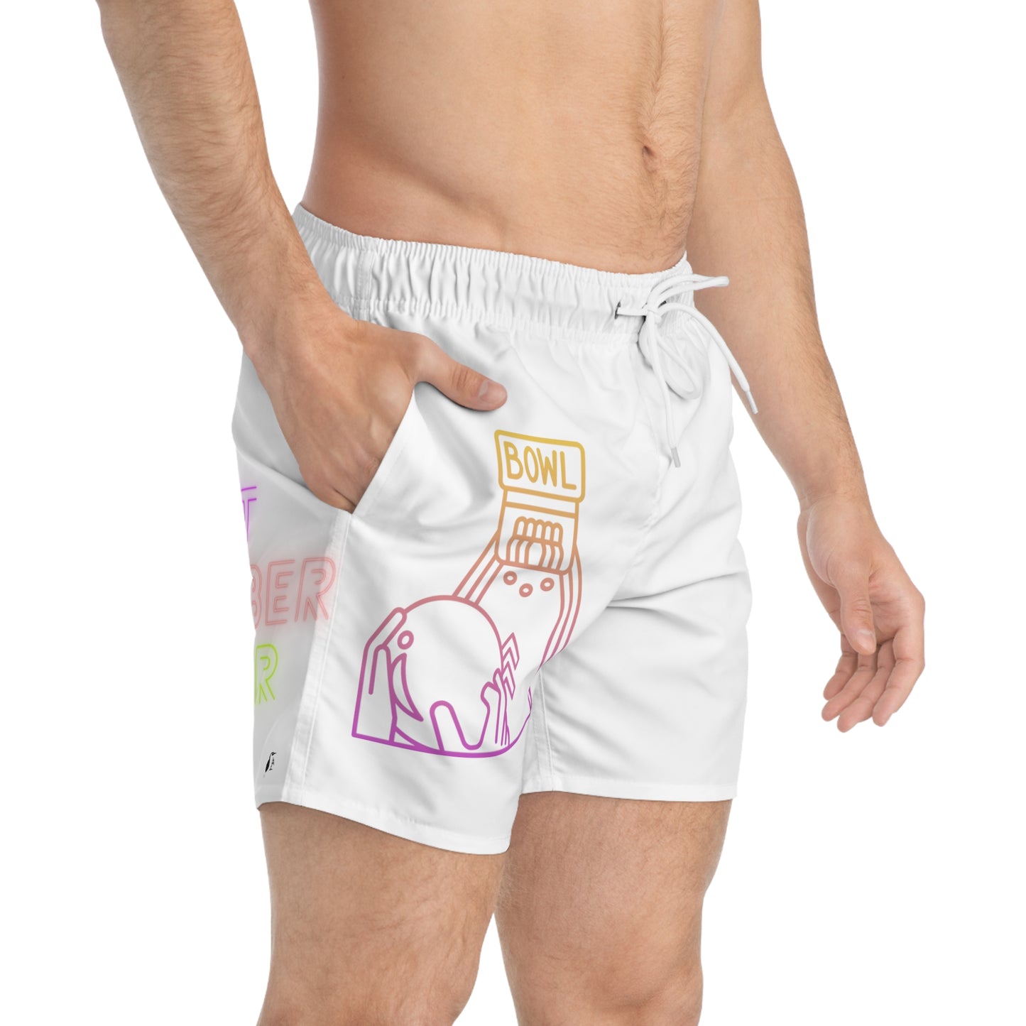 Swim Trunks: Bowling White