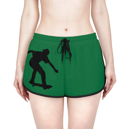 Women's Relaxed Shorts: Skateboarding Dark Green