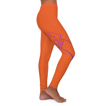 Women's Spandex Leggings: Music Orange