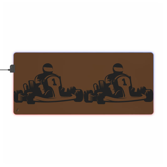 LED Gaming Mouse Pad: Racing Brown