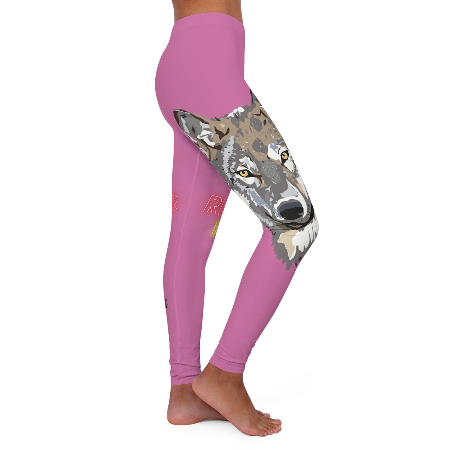 Women's Spandex Leggings: Wolves Lite Pink