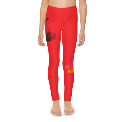 Youth Full-Length Leggings: Writing Red