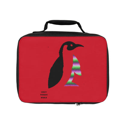 Lunch Bag: Crazy Penguin World Logo Dark Red