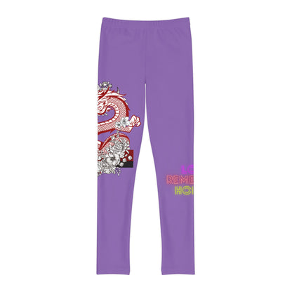 Youth Full-Length Leggings: Dragons Lite Purple