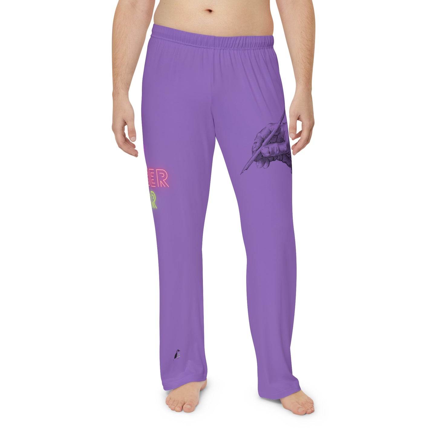 Men's Pajama Pants: Writing Lite Purple