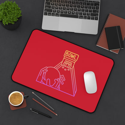 Desk Mat: Bowling Dark Red