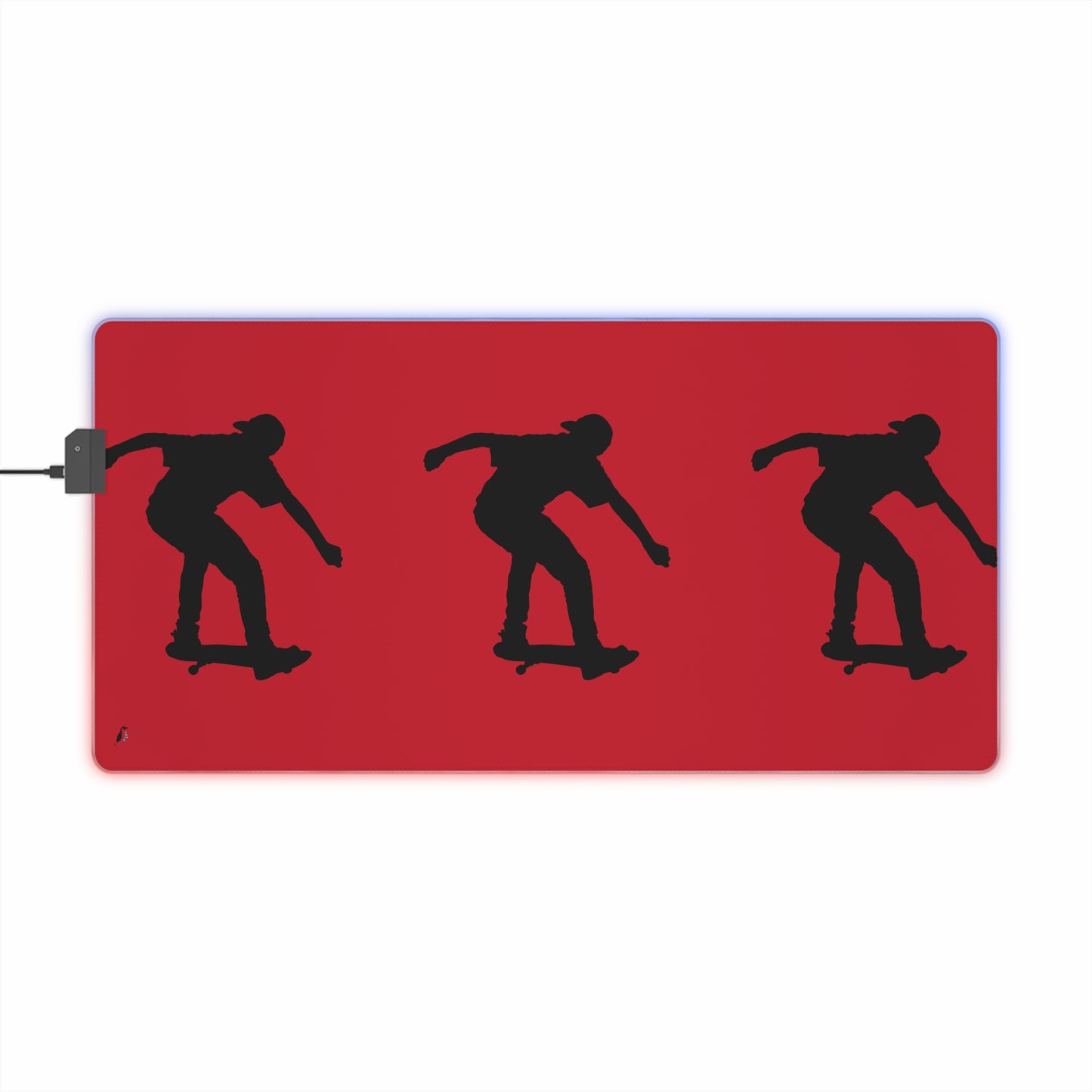 LED Gaming Mouse Pad: Skateboarding Dark Red