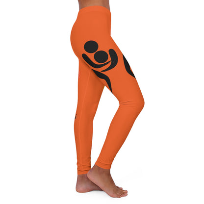 Women's Spandex Leggings: Wrestling Orange