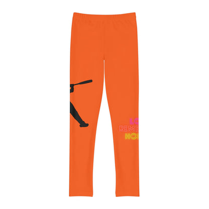 Youth Full-Length Leggings: Baseball Orange