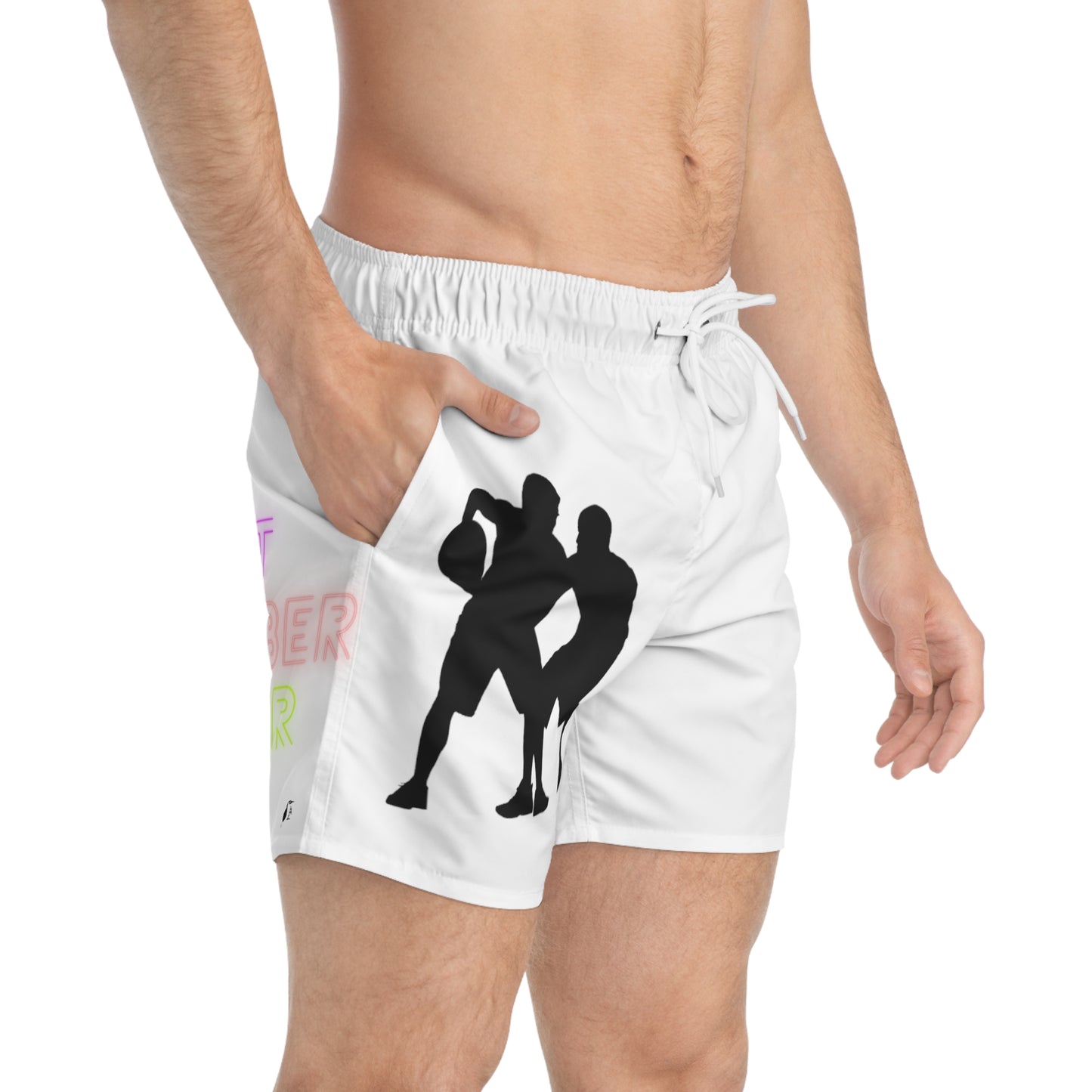 Swim Trunks: Basketball White