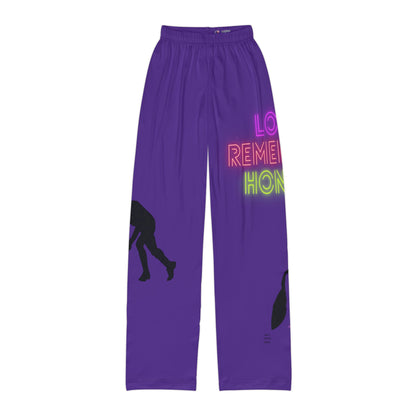 Kids Pajama Pants: Hockey Purple