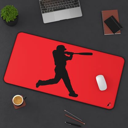 Desk Mat: Baseball Red