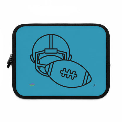 Laptop Sleeve: Football Turquoise