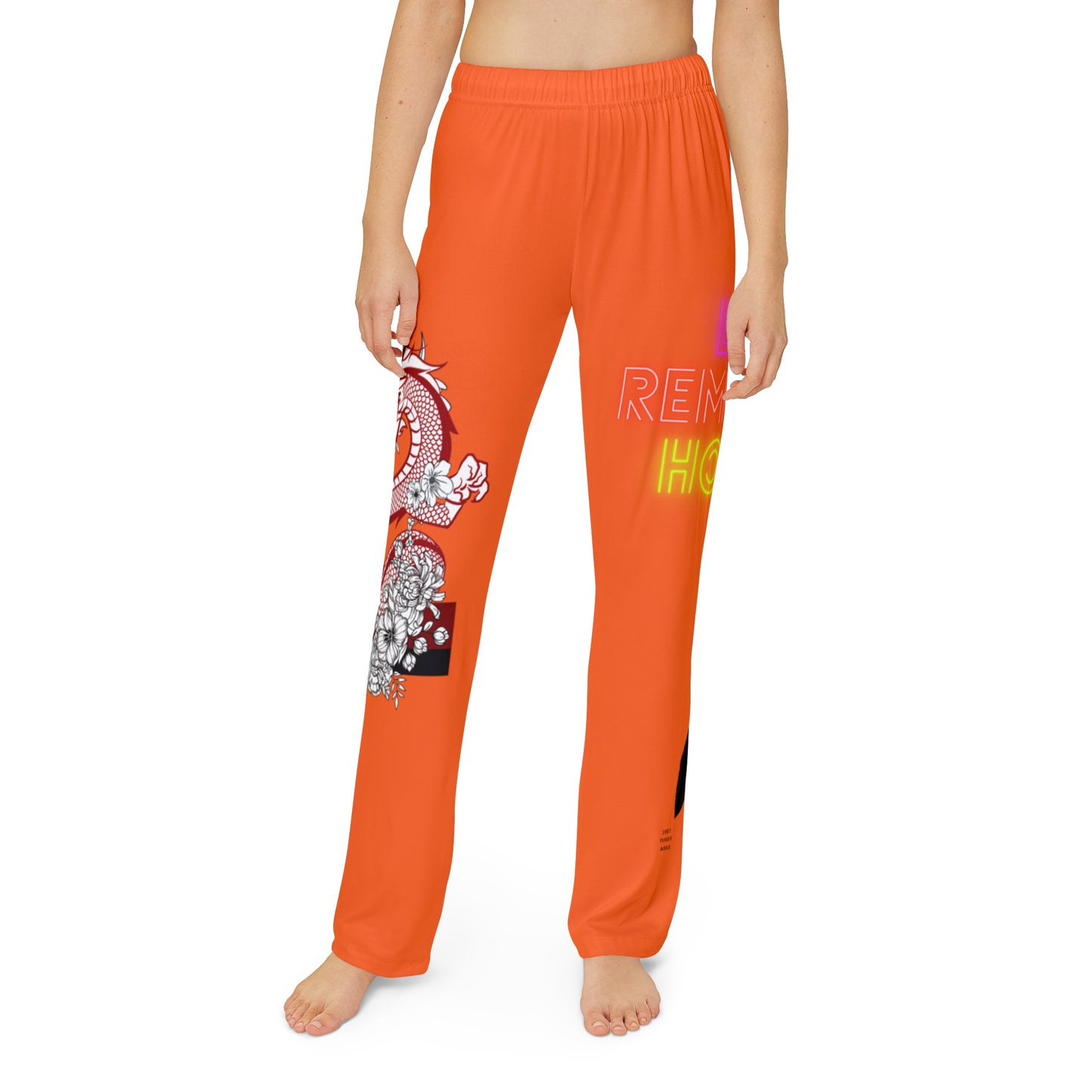 Kids Pajama Pants: Dragons Orange