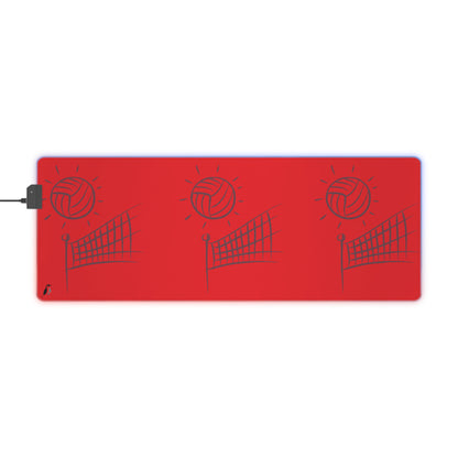 LED Gaming Mouse Pad: Volleyball Red