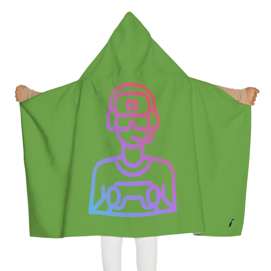 Youth Hooded Towel: Gaming Green