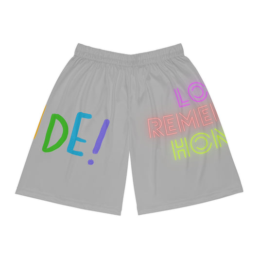 Basketball Shorts: LGBTQ Pride Lite Grey