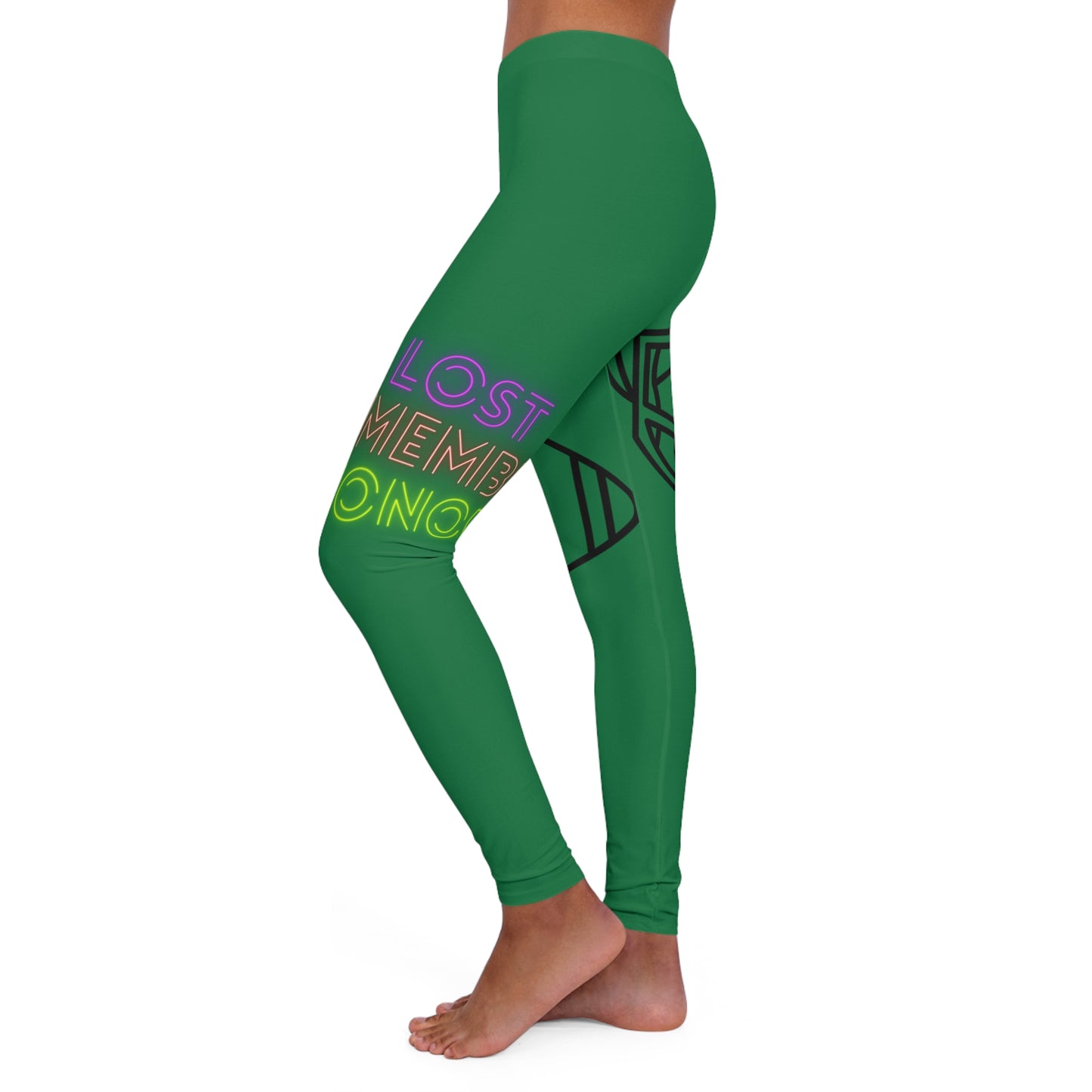 Women's Spandex Leggings: Football Dark Green