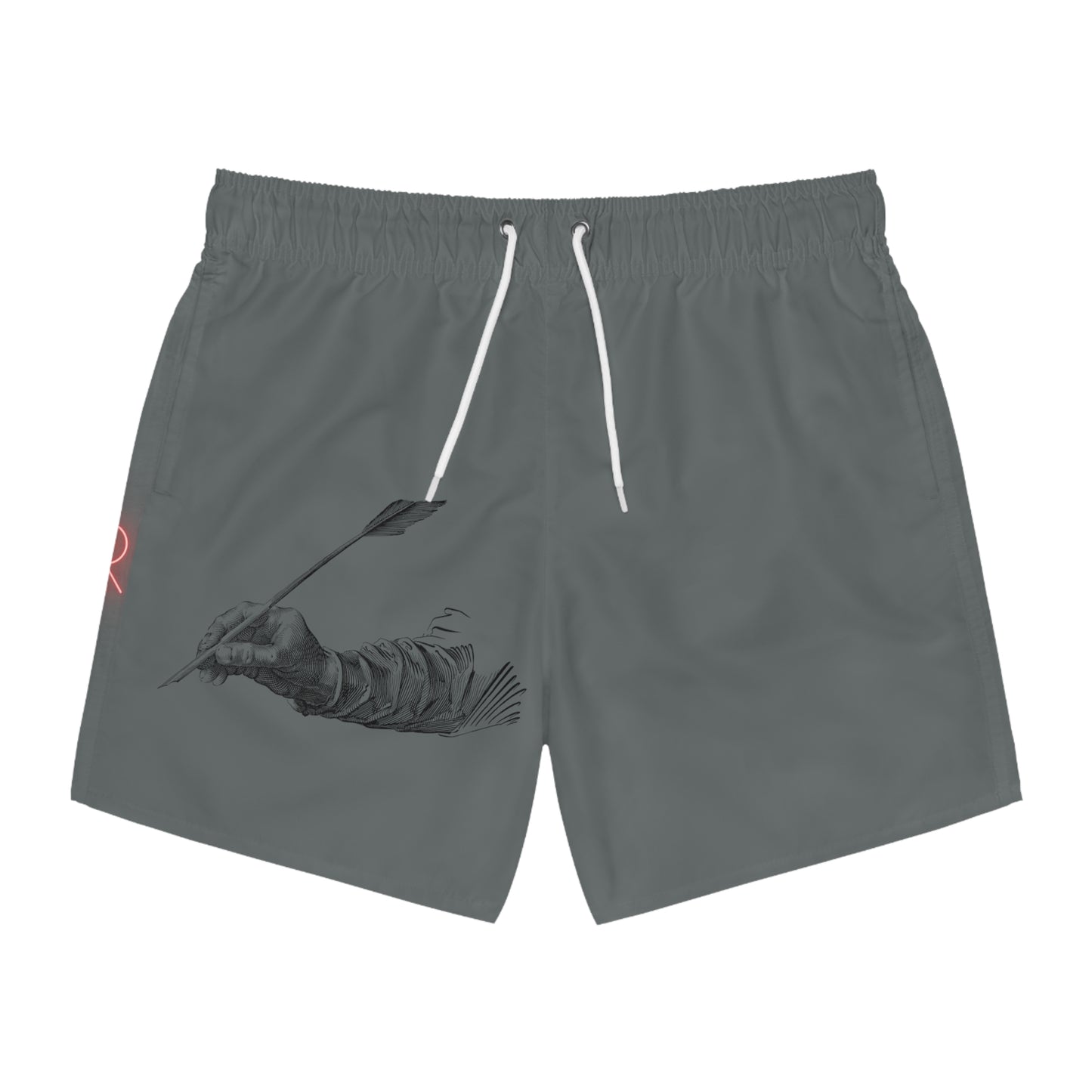 Swim Trunks: Writing Dark Grey