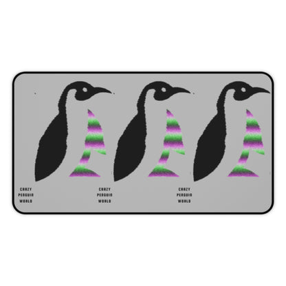 Desk Mat: Crazy Penguin World Logo Lite Grey