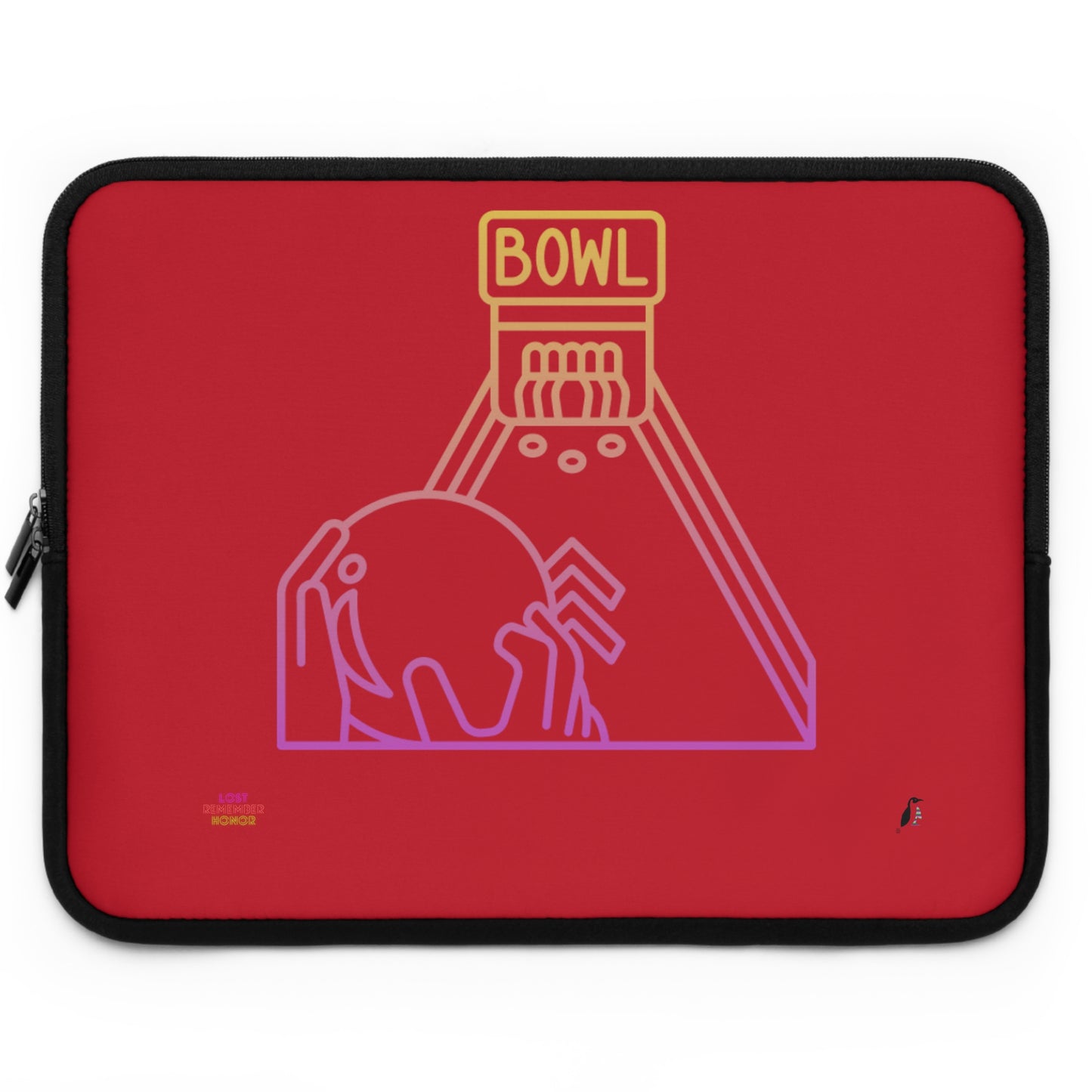 Laptop Sleeve: Bowling Dark Red