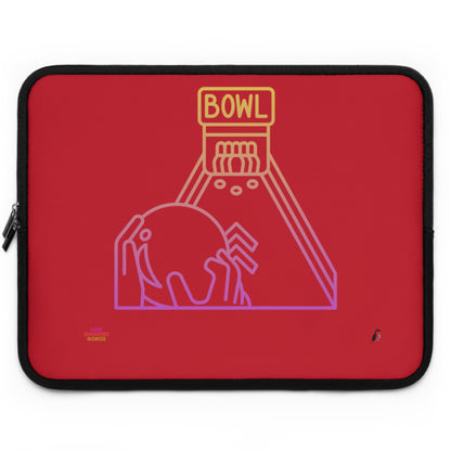 Laptop Sleeve: Bowling Dark Red