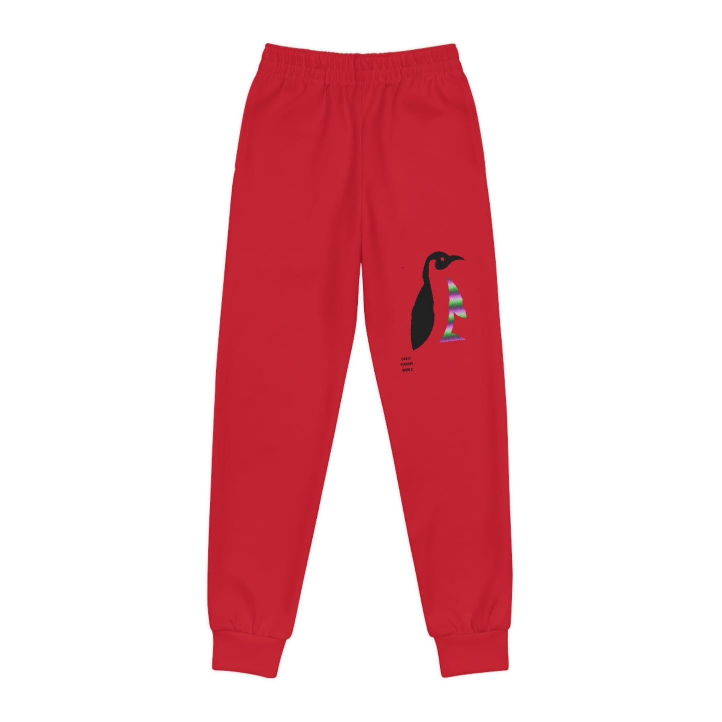 Youth Joggers: Crazy Penguin World Logo Dark Red