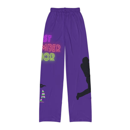 Kids Pajama Pants: Baseball Purple