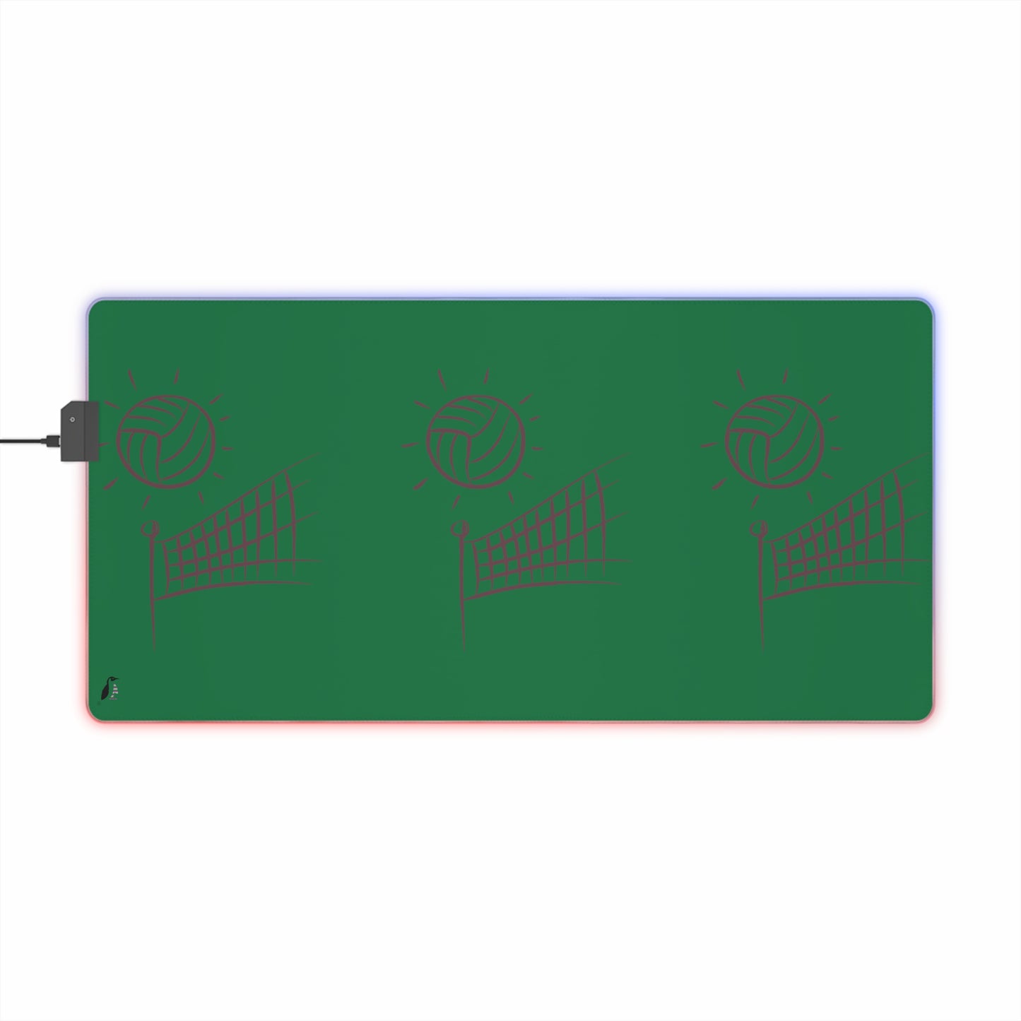 LED Gaming Mouse Pad: Volleyball Dark Green