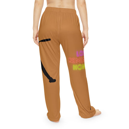 Women's Pajama Pants: Baseball Lite Brown