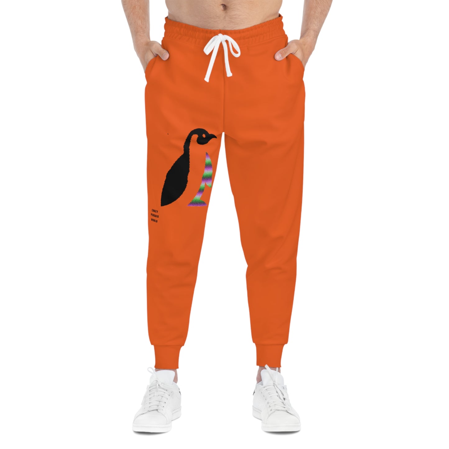 Athletic Joggers: Crazy Penguin World Logo Orange