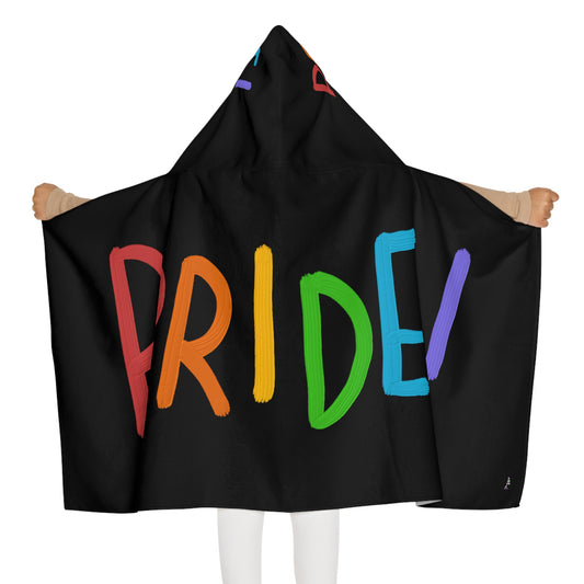 Youth Hooded Towel: LGBTQ Pride Black