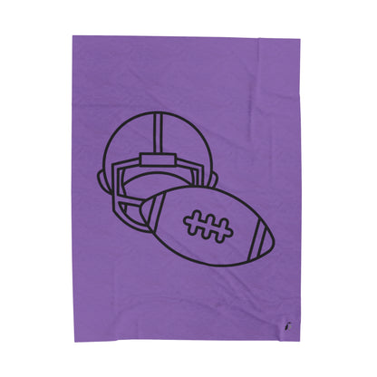 Velveteen Plush Blanket: Football Lite Purple
